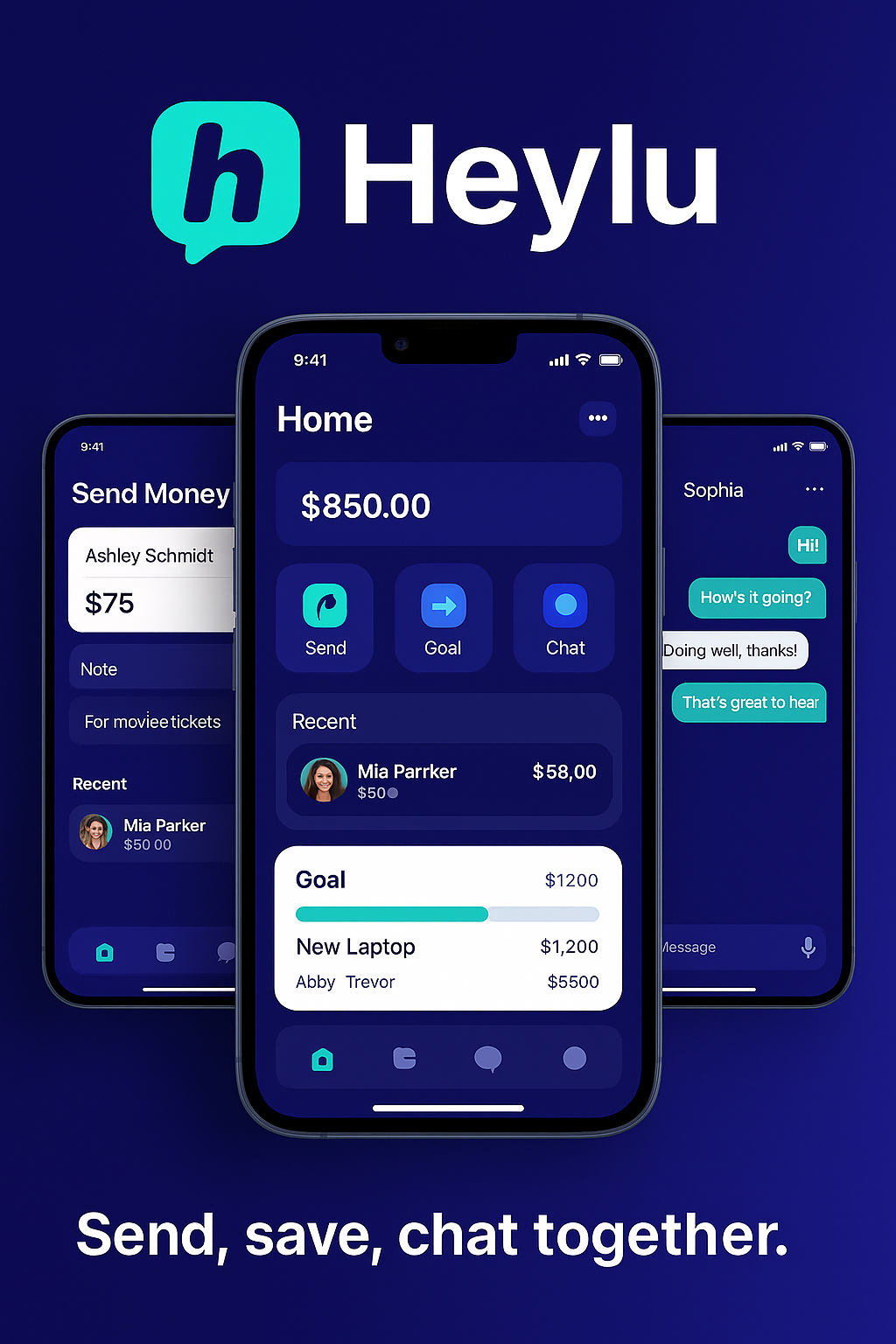Heylu app screens